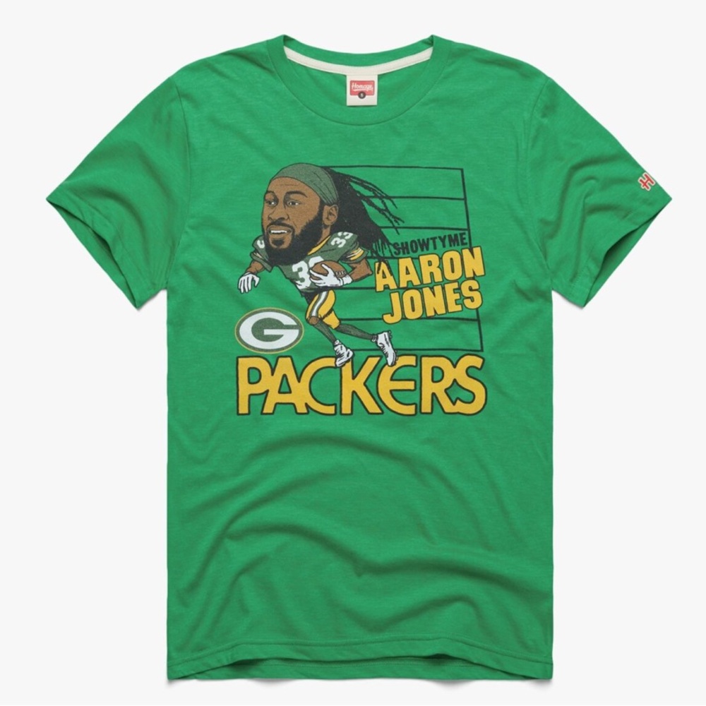 Homage Aaron Jones Packers Tee Size XL Green Great Condition